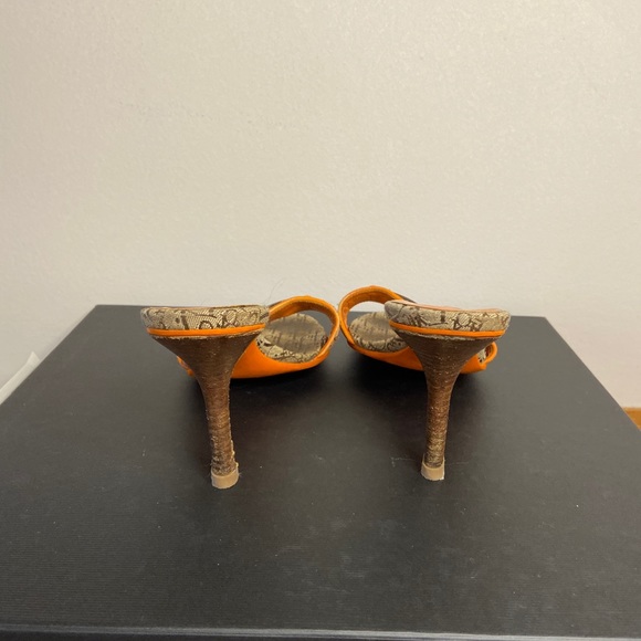 Vintage Authentic Dior Monogram Orange Heels - Picture 4 of 4